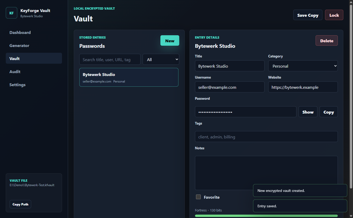 KeyForge Vault Dashboard
